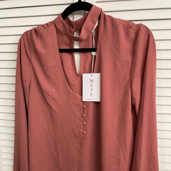 Wayf Tops - 💋 WAYF Rose colored long sleeve halter